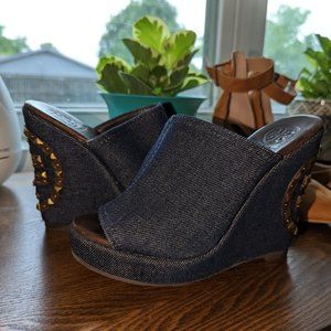 Tory Burch Denim Wedges